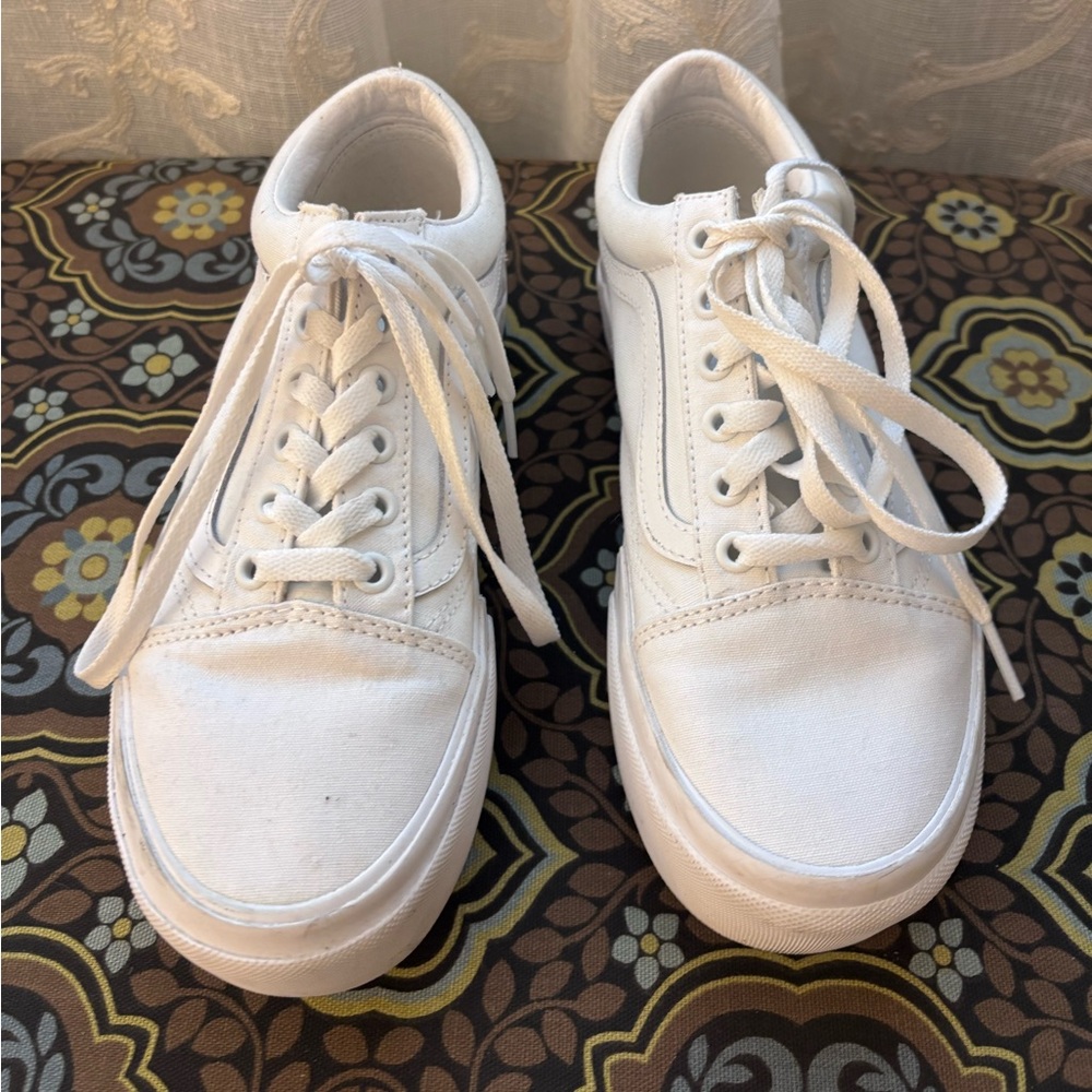 White platform Vans. Worn about five times. From non-smoking home.